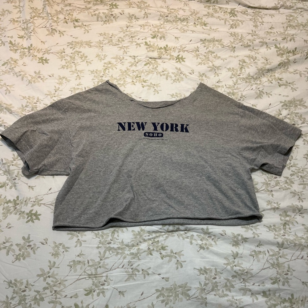 Brandy Melville Gray New York Soho Crop Top